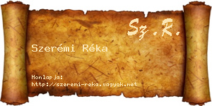Szerémi Réka névjegykártya